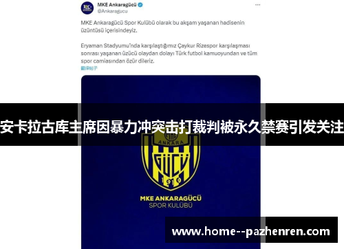 安卡拉古库主席因暴力冲突击打裁判被永久禁赛引发关注